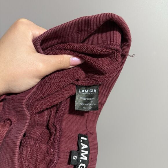 I.Am.Gia Women Josai Embroider Logo Wide Leg Sweatpants Pink Small Lounge Cozy - Picture 10 of 11